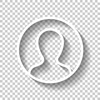 Profil, kişi bir dairede. Gölge şeffaf arka plan üzerinde beyaz simgesi