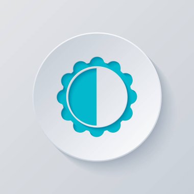 parlaklık. basit siluet. Gri ve mavi katmanları ile daire kes. Kağıt tarzı