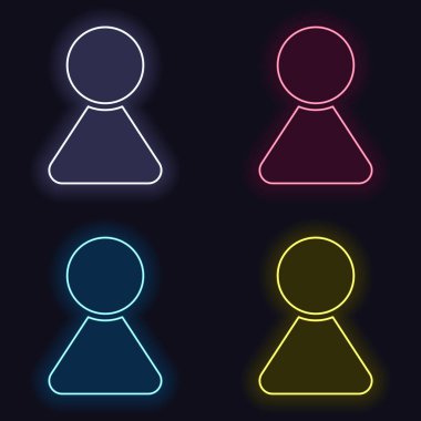 Kadın sembolü. Kadın basit simgesi. Neon işareti kümesi. Koyu arka plan üzerinde casino tarzı. Seamless modeli