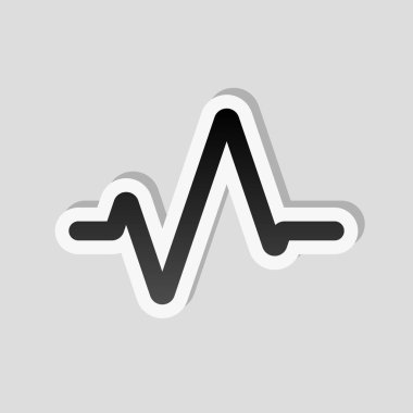 Basit darbe simgesi. Etiket tarzı ile beyaz ve gri arka plan üzerinde basit gölge