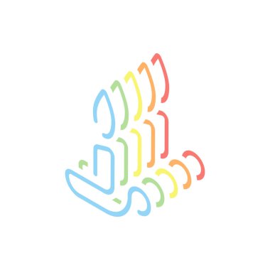 Basit anahat mum simgesi. Bir çizgi stili. Beyaz arka plan üzerinde renkli izometrik simgeler yığını