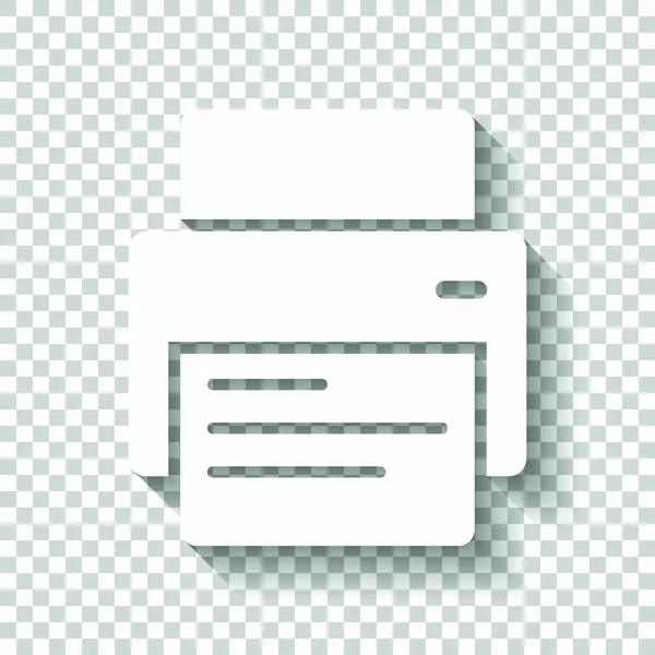 Εκτυπωτής Και Χαρτί Λευκό Εικονίδιο Σκιάς Διαφανές Φόντο — Διανυσματικό Αρχείο