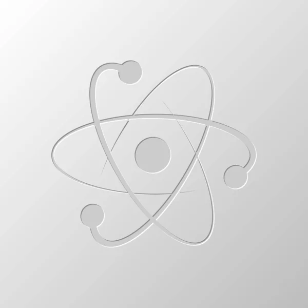Символ Наукового Атома Логотип Проста Піктограма Дизайн Паперу Прорізаний Символ — стоковий вектор