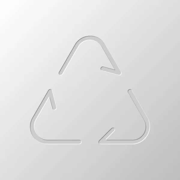 Reciclar Reutilizar Ícone Setas Finas Estilo Linear Desenho Papel Símbolo — Vetor de Stock