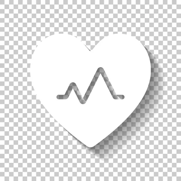 Pulso Cardíaco Coração Pulso Ícone Simples Único Ícone Branco Com — Vetor de Stock
