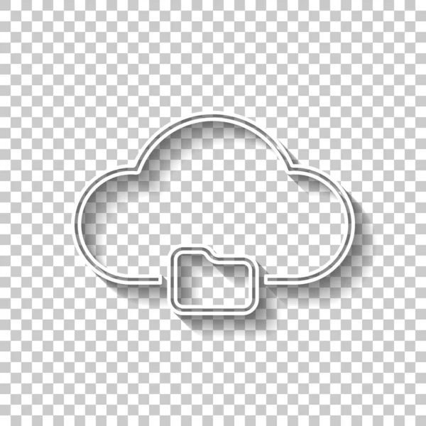 Delinear Una Nube Una Carpeta Simples Símbolo Lineal Con Contorno — Vector de stock