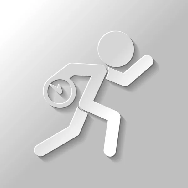 Hombre Corriendo Con Reloj Icono Simple Llegar Tarde Una Situación — Vector de stock