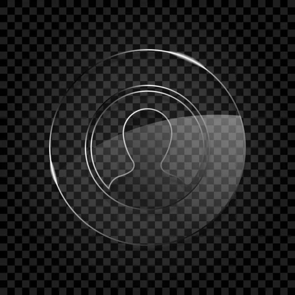 Профиль Человек Кругу Икона Круглом Стеклянном Пузыре Темной Прозрачной Решетке — стоковый вектор
