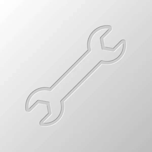 Γαλλικό Κλειδί Γραμμική Λεπτό Περίγραμμα Χαρτί Σχεδίασης Cutted Σύμβολο Κουκούτσι — Διανυσματικό Αρχείο