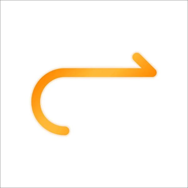 単純な矢印 楽しみにしています ナビゲーション アイコン シンプルな矢印 ナビゲーション アイコン 細い線の線形シンボル つの行スタイル オレンジに白い背景の上の低照度で署名します — ストックベクタ