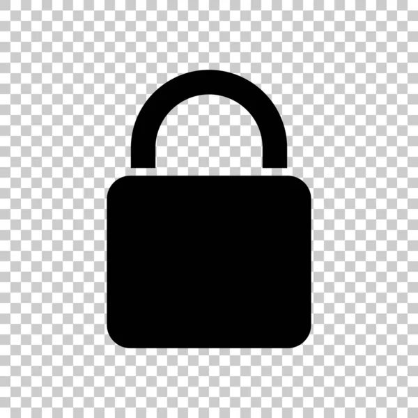 Lock Icon Black Icon Transparent Background — Stock Vector