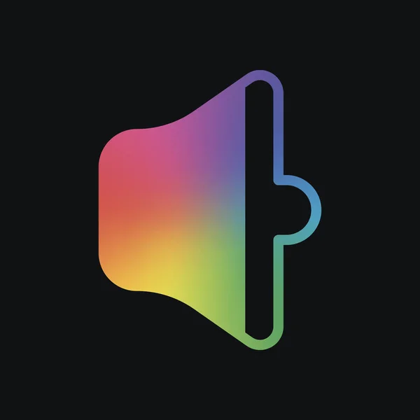 Einfaches Volumen Medium Regenbogenfarbe Und Dunkler Hintergrund — Stockvektor