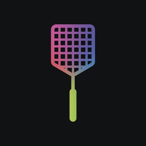 Fly Swatter Icône Couleur Arc Ciel Fond Sombre — Image vectorielle