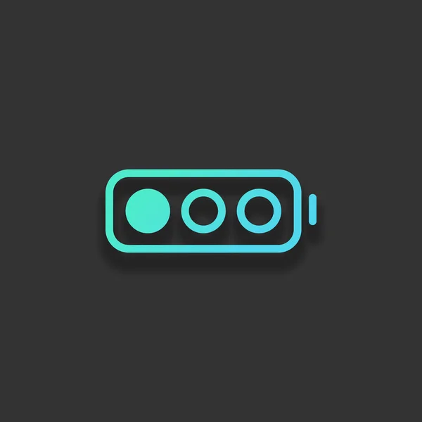 Enkla Batteri Låg Nivå Färgglada Logo Koncept Med Mjuk Skugga — Stock vektor