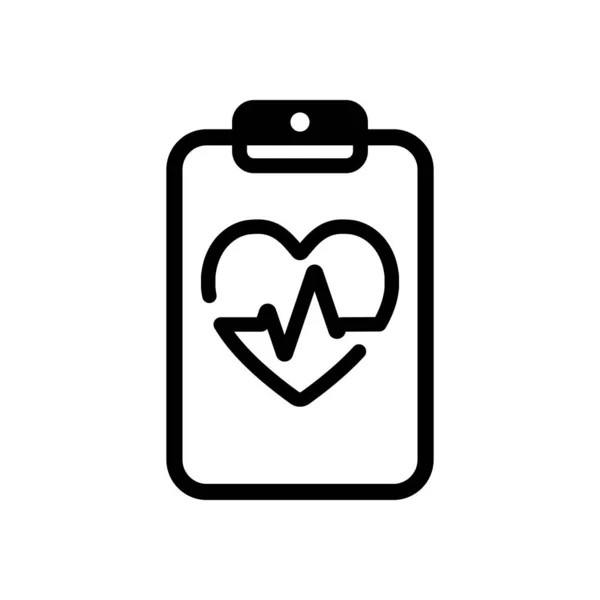 Медицинский Планшет Таблетки Бумага Сердце Пульс Кардиологический Отчет Пуст Линейный — стоковый вектор