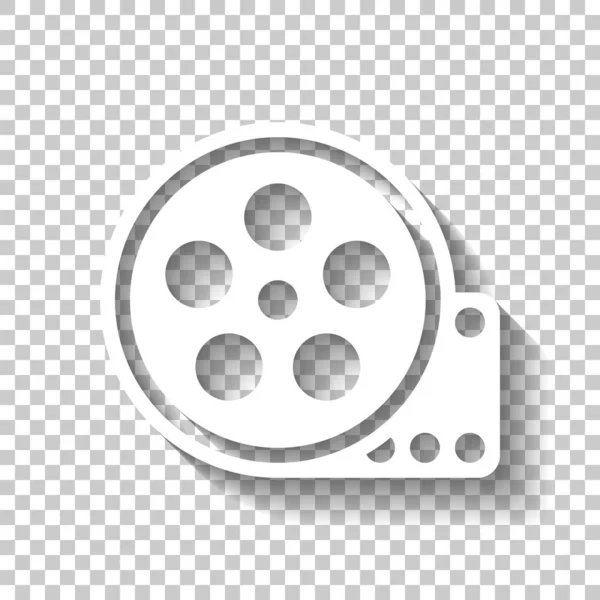 Film Roll Old Movie Strip Icon Cinema Logo White Icon — Stock Vector