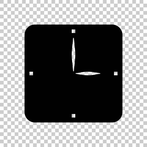 Einfaches Uhr Symbol Schwarzes Symbol Auf Transparentem Hintergrund — Stockvektor