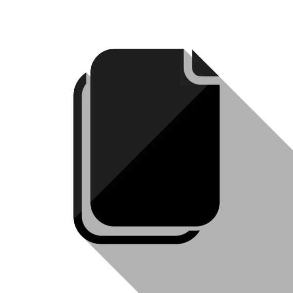 Απλό Εικονίδιο Εγγράφου Μαύρο Αντικείμενο Μεγάλη Σκιά Λευκό Φόντο — Διανυσματικό Αρχείο