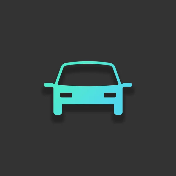 Car Icon Colorful Logo Concept Soft Shadow Dark Background Icon — Stock Vector