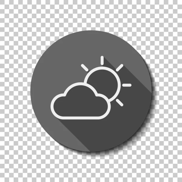 Zon Wolk Weer Symbool Lineaire Pictogram Met Dunne Rand Witte — Stockvector