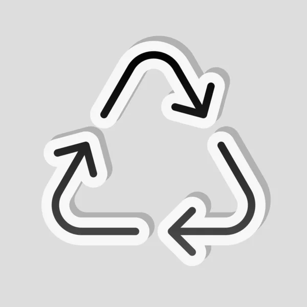 Recycling Hergebruik Pictogram Dunne Pijlen Lineaire Stijl Sticker Stijl Met — Stockvector