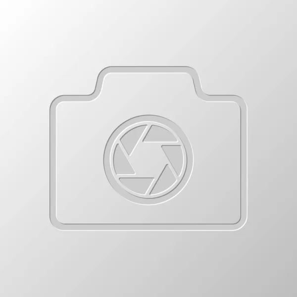 Фотокамера Линейный Символ Тонким Контуром Простая Иконка Бумажный Дизайн Вырезанный — стоковый вектор