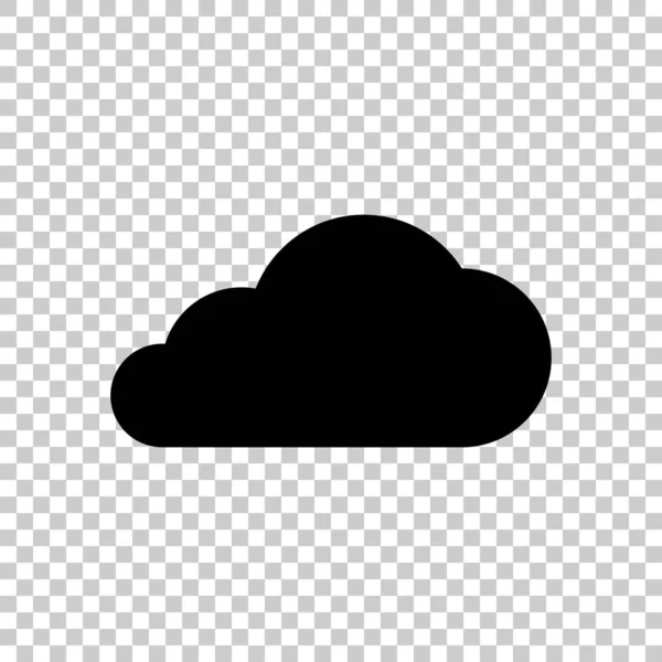 Icono Nube Icono Negro Sobre Fondo Transparente — Vector de stock