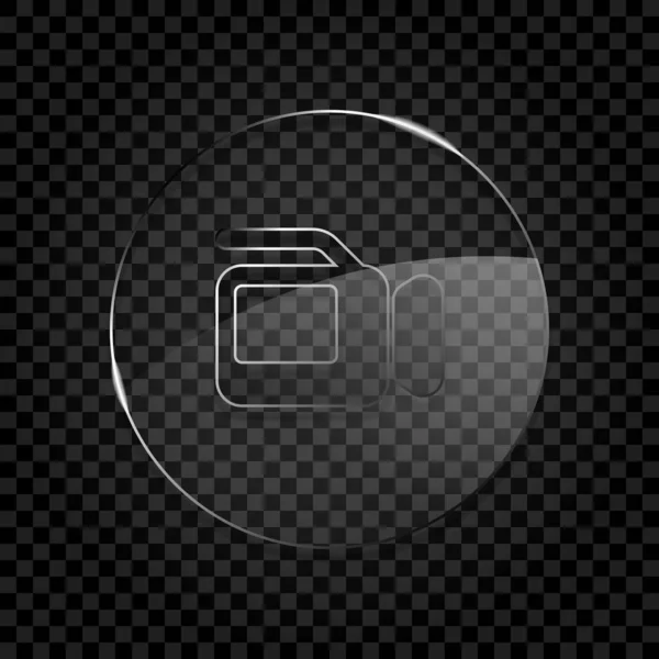 Caméra Vidéo Avec Écran Icône Cercle Bulle Verre Sur Grille — Image vectorielle