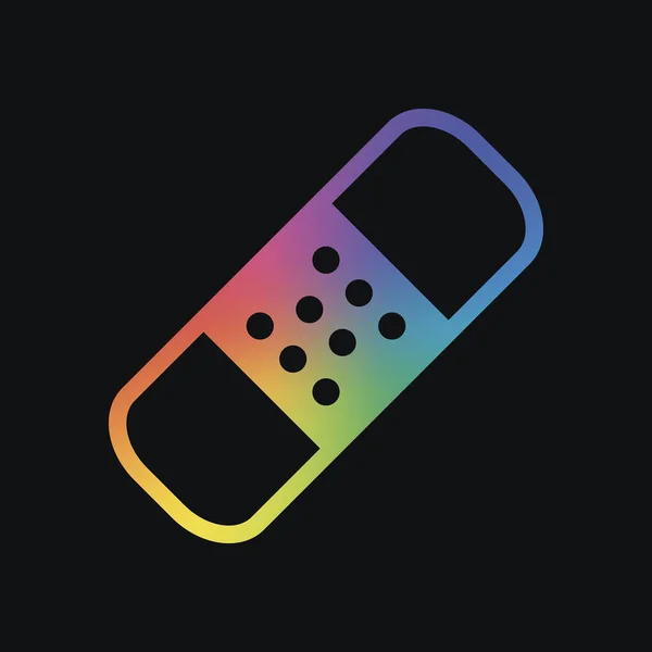 Medizinisches Pflaster Einfaches Symbol Regenbogenfarbe Und Dunkler Hintergrund — Stockvektor