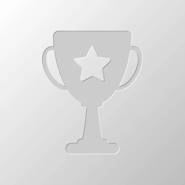 Taça Dos Campeões Com Estrela Ícone Simples Desenho Papel Símbolo —  Vetores de Stock