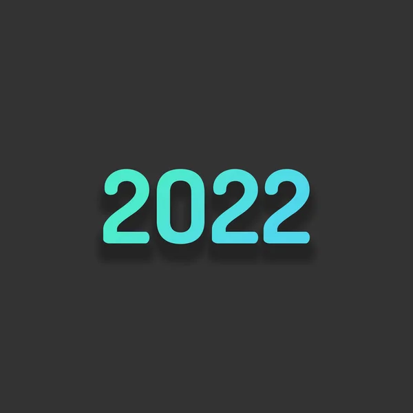 Ikon Nomor 2022 Selamat Tahun Baru Konsep Logo Berwarna Dengan - Stok Vektor