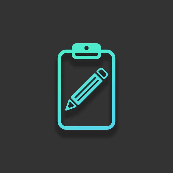 Tablet Kağıt Kalem Renkli Logo Kavramı Koyu Arka Plan Üzerinde — Stok Vektör