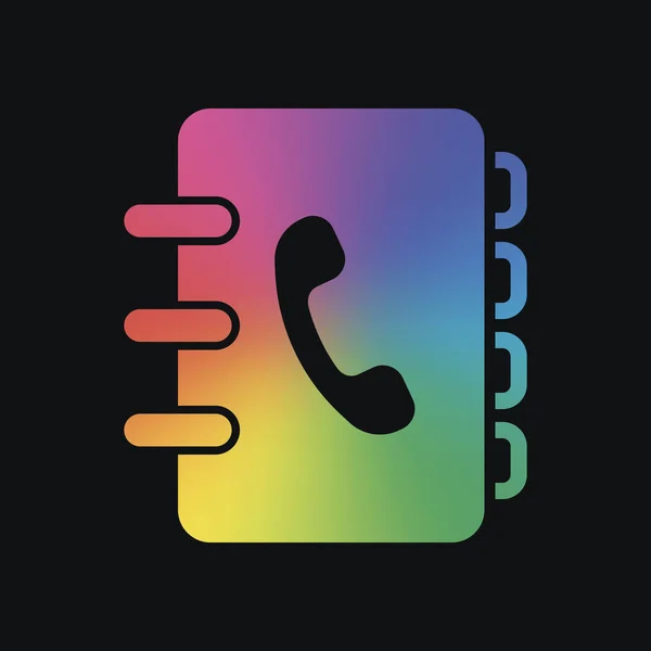 Carnet Adresses Avec Indicatif Téléphonique Sur Couverture Icône Simple Couleur — Image vectorielle