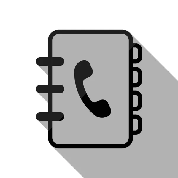 Adresboek Met Telefoon Ondertekenen Cover Eenvoudige Pictogram Lineaire Symbool Met — Stockvector