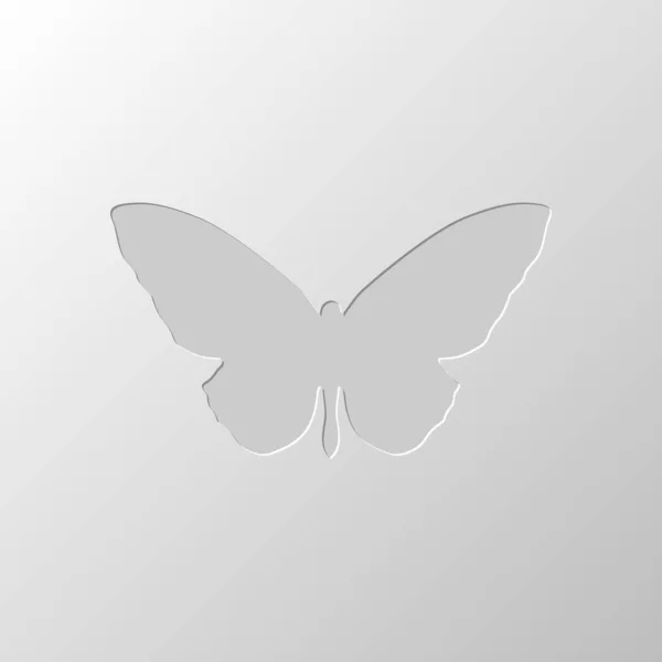 Ikona Motýla Design Papíru Broušená Symbol Vypeckovaných Styl — Stockový vektor