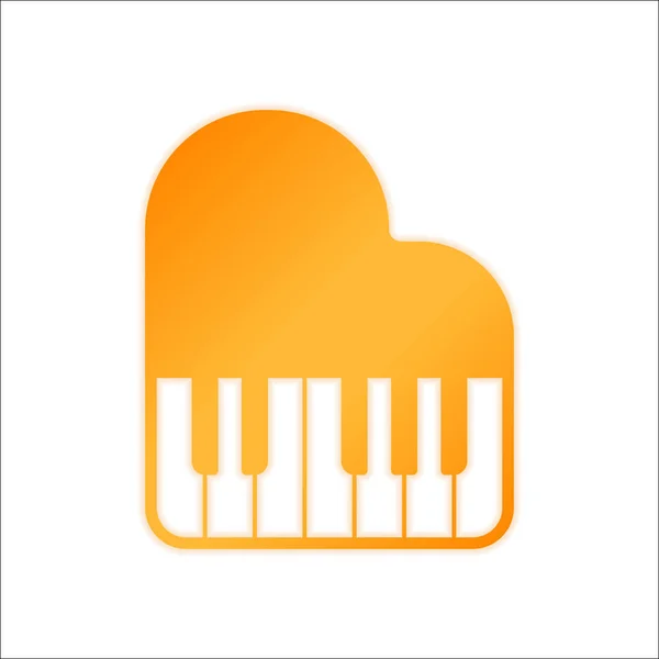 Grand Piano Icon Orange Sign Low Light White Background — Stock Vector