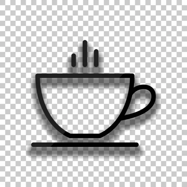 Einfache Kappe Kaffee Oder Tee Lineares Symbol Mit Dünnem Umriss — Stockvektor