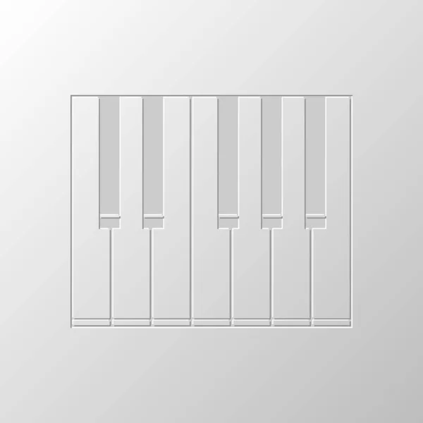 Simple Icône Piano Conception Papier Symbole Coupé Style Dénoyauté — Image vectorielle