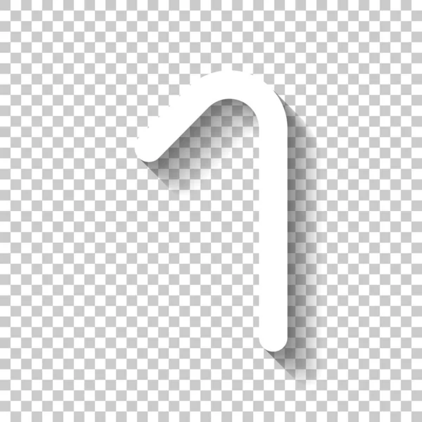 Αριθμός Ένα Αριθμοσ Απλή Επιστολή Λευκό Εικονίδιο Σκιάς Διαφανές Φόντο — Διανυσματικό Αρχείο