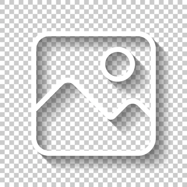 Einfaches Bild Symbol Lineares Symbol Dünner Umriss Weißes Symbol Mit — Stockvektor