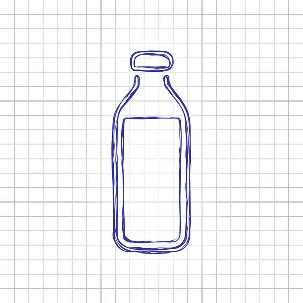 Láhev Vody Jednoduché Ikony Ručně Nakreslený Obrázek List Papíru Modrý — Stockový vektor