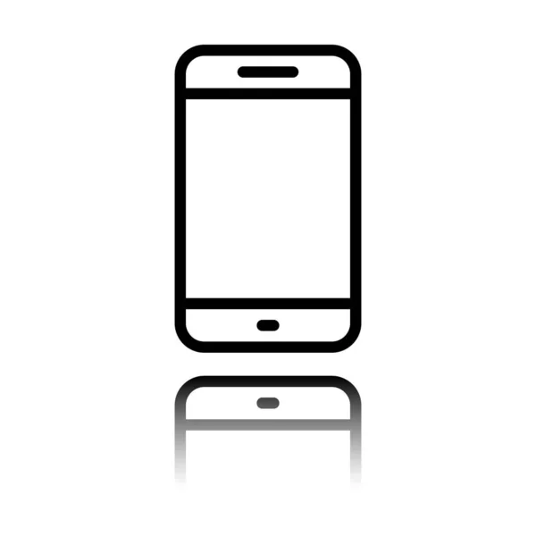 Простая Иконка Мобильного Телефона Линейный Символ Тонкий Контур Черная Иконка — стоковый вектор