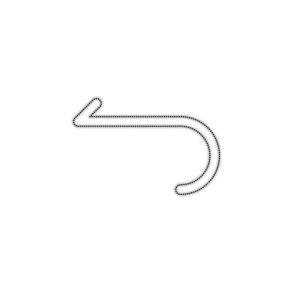 シンプルな矢印 ナビゲーション アイコン 細い線の線形シンボル つの行スタイル 白い背景の上に影を点線のアウトライン シルエット — ストックベクタ