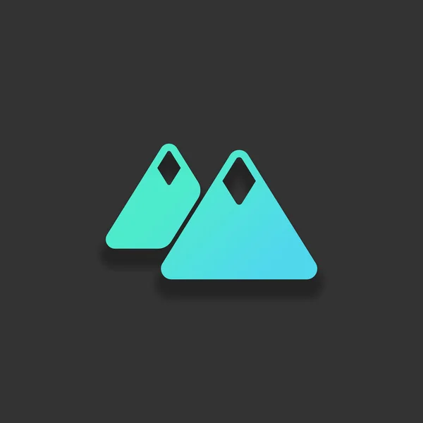 Bergen Pictogram Eenvoudig Symbool Kleurrijke Logo Concept Met Zachte Schaduw — Stockvector