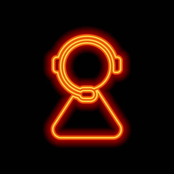 Klantenservice Service Ondersteunen Eenvoudige Pictogram Oranje Neon Stijl Zwarte Achtergrond — Stockvector