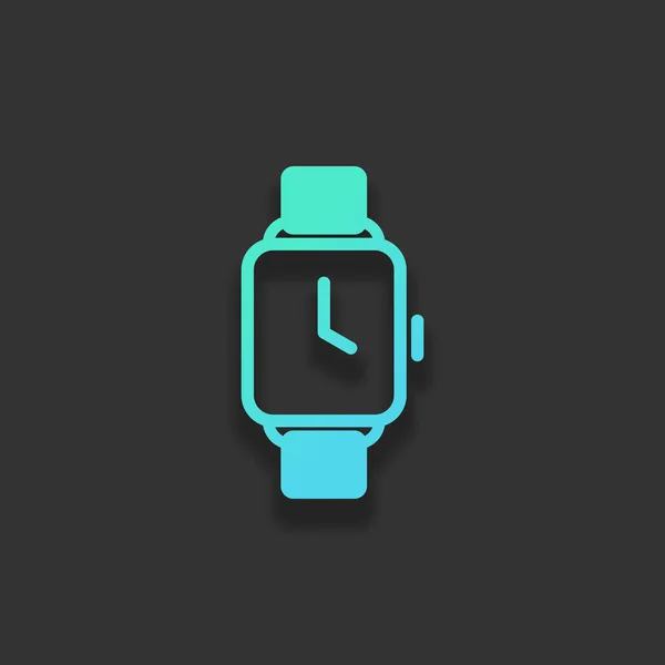 Reloj Inteligente Mano Con Pantalla Cuadrada Icono Tecnología Concepto Logotipo — Archivo Imágenes Vectoriales