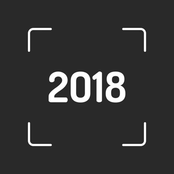 2018 Sayı Simgesi Yeni Yılınız Kutlu Olsun Beyaz Nesne Kamera — Stok Vektör
