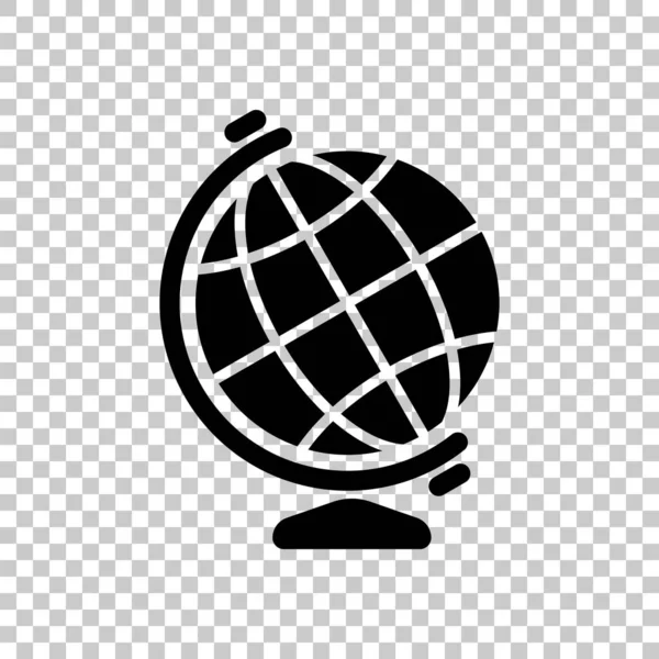 Απλό Κόσμο Σύμβολο Διαφανές Φόντο Μαύρο Αντικείμενο — Διανυσματικό Αρχείο