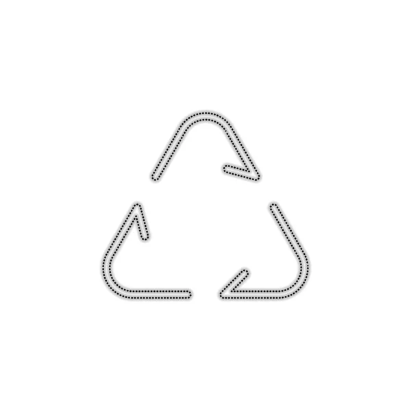 Recycling Hergebruik Pictogram Dunne Pijlen Lineaire Stijl Gestippelde Omtrek Silhouet — Stockvector