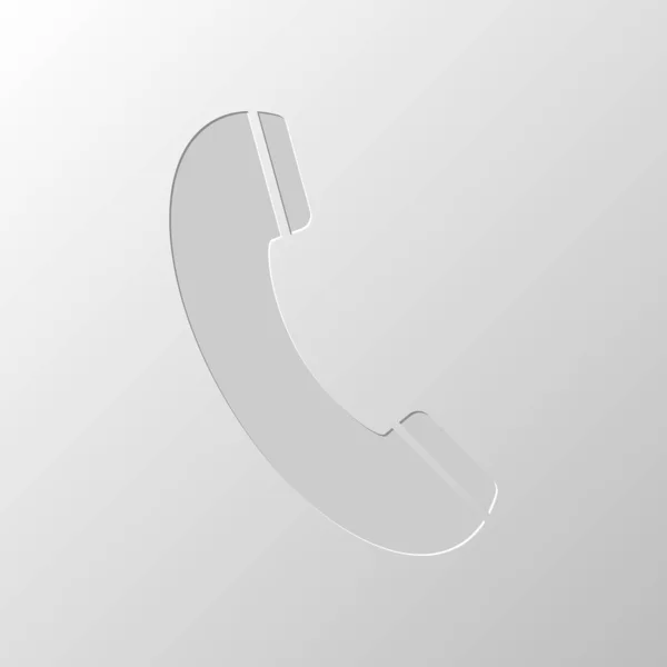 Telefon Mottagare Ikonen Papper Design Kapade Symbolen Urkärnade Stil — Stock vektor